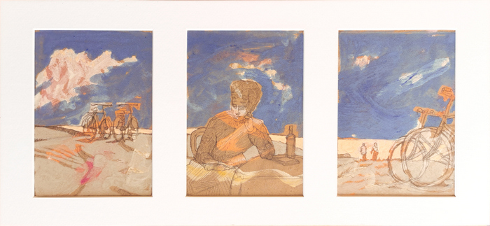 Balade au bord de mer - 53x26 - tempera